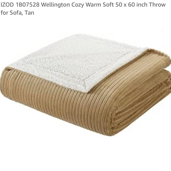 IZOD Ribbed Plush Sherpa Throw - Picture 2 of 6